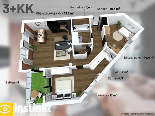 Prodej bytu 3+kk 98 m²