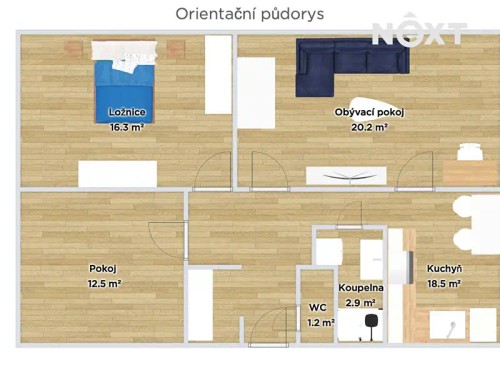 Prodej bytu 3+1 75 m²