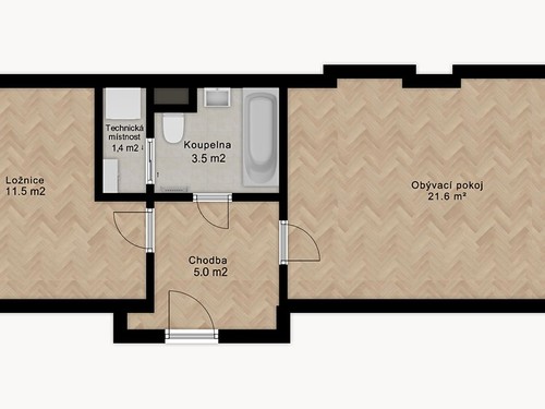Prodaný byt 2+kk 40 m²