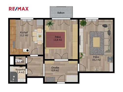 Prodaný byt 2+1 55 m²