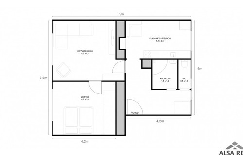 Prodaný byt 2+1 55 m²