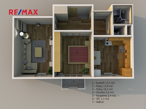 Prodaný byt 2+1 55 m²