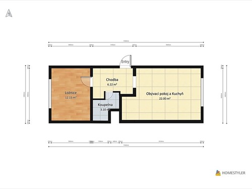 Prodaný byt 2+kk 44 m²