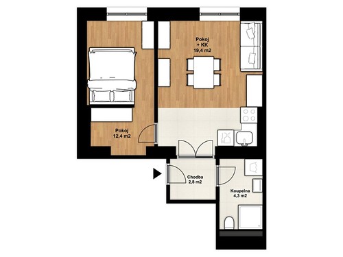 Prodaný byt 2+kk 42 m²