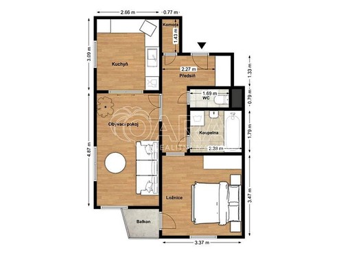 Prodaný byt 2+1 55 m²