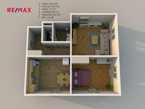 Prodaný byt 2+1 56 m²
