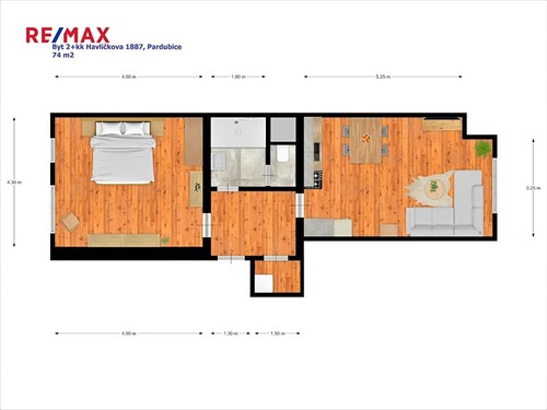 Prodaný byt 2+kk 74 m²