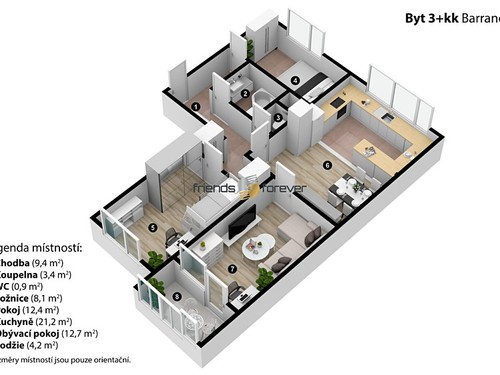 Prodaný byt 3+1 68 m²