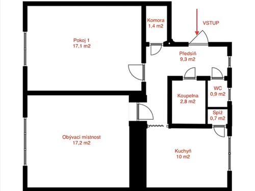 Prodaný byt 2+1 62 m²