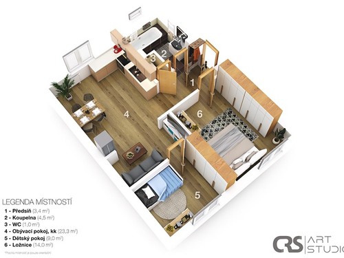 Prodaný byt 3+kk 55 m²