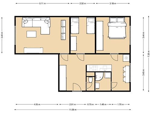 Prodaný byt 2+1 64 m²