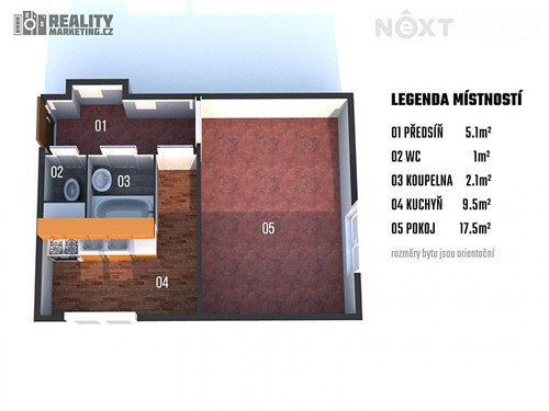 Prodaný byt 1+1 35 m²