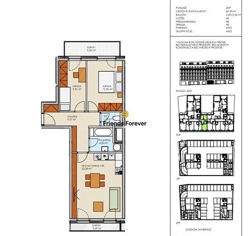 Prodaný byt 3+kk 63 m²