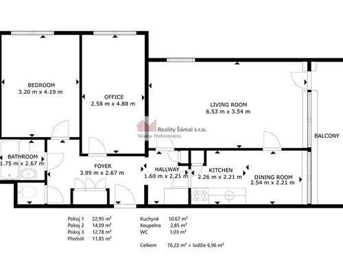 Prodaný byt 3+1 76 m²