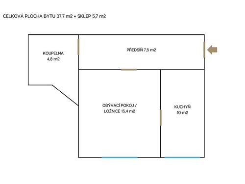 Prodaný byt 1+1 38 m²