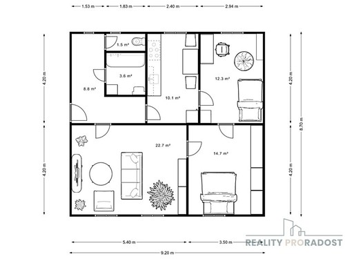 Prodaný byt 3+1 72 m²