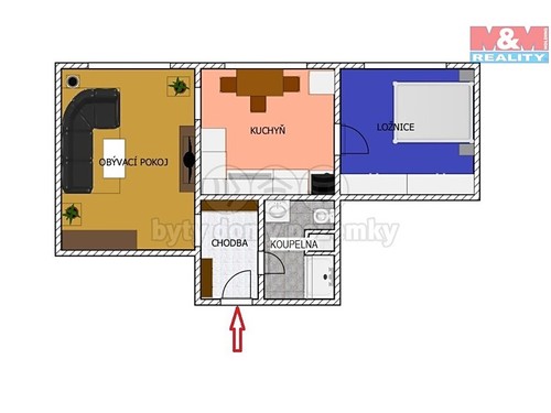 Prodaný byt 2+1 48 m²