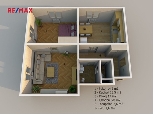 Prodaný byt 2+1 56 m²