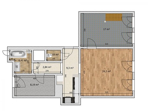 Prodaný byt 3+kk 66 m²