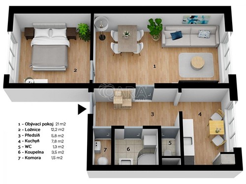 Prodaný byt 2+1 53 m²