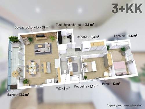 Prodaný byt 3+kk 101 m²