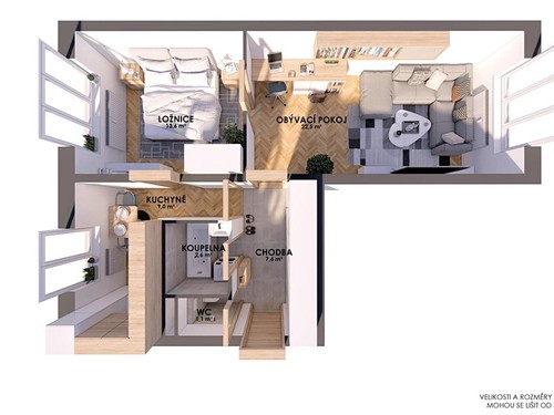 Prodaný byt 2+1 56 m²