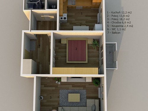 Prodaný byt 2+1 55 m²