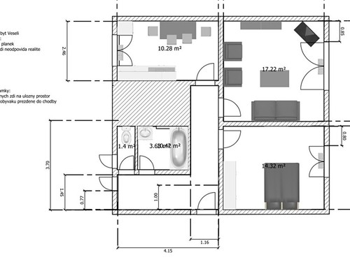 Prodaný byt 2+1 64 m²