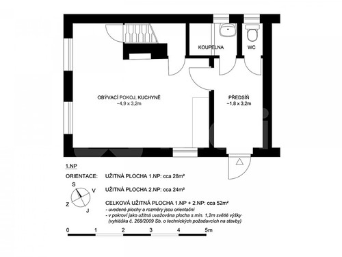 Prodaná chata 58 m², pozemek 343 m²