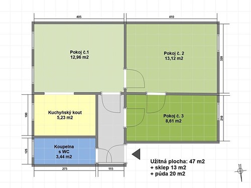 Prodaný byt 3+kk 47 m²