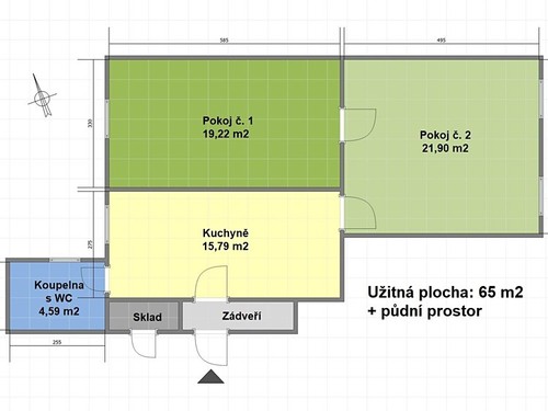 Prodaný byt 2+1 65 m²