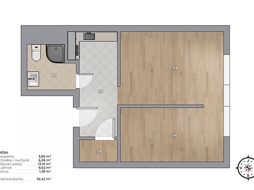 Prodaný byt 2+kk 33 m²