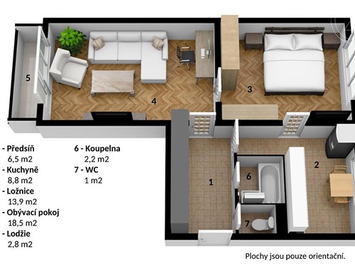Prodaný byt 2+1 56 m²