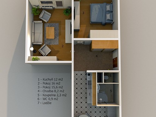 Prodaný byt 2+1 60 m²