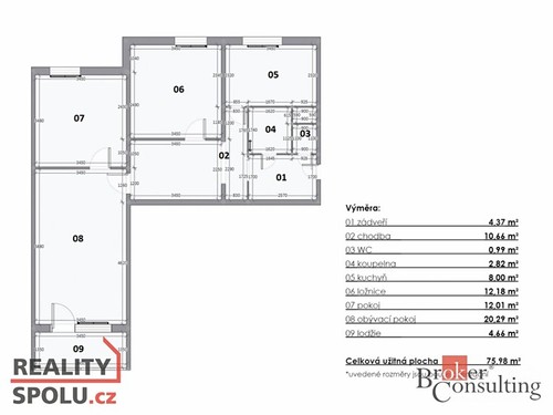 Prodaný byt 3+1 76 m²