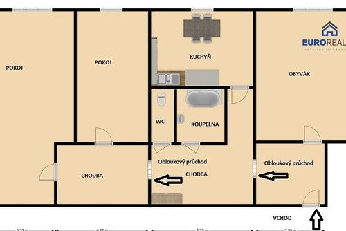 Prodaný byt 3+1 67 m²