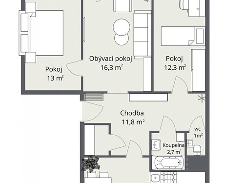 Prodaný byt 3+1 76 m²