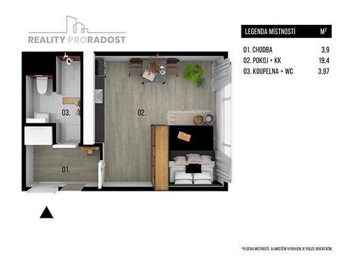 Prodaný byt 1+kk 29 m²