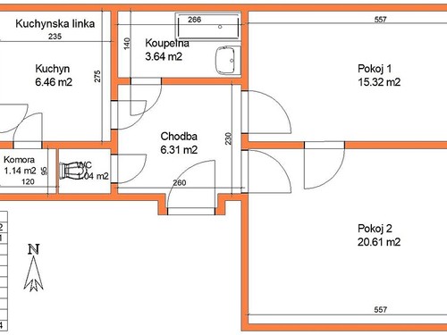 Prodaný byt 2+1 64 m²