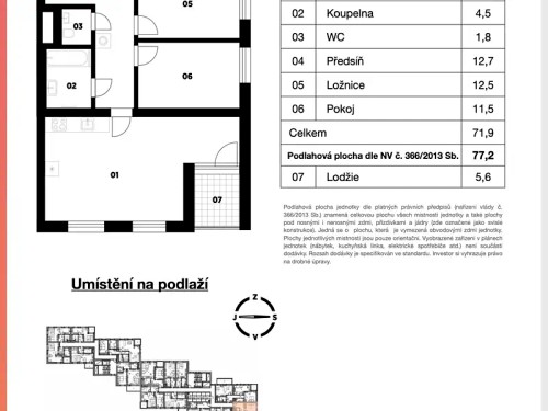 Prodej bytu 3+kk 77 m²