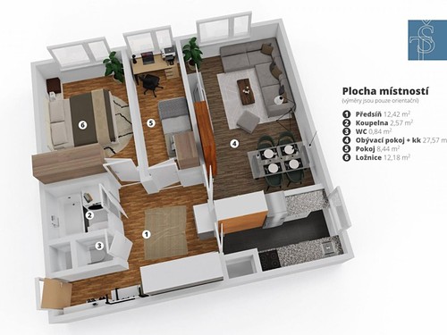 Prodaný byt 3+kk 64 m²