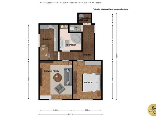 Prodaný byt 2+1 58 m²