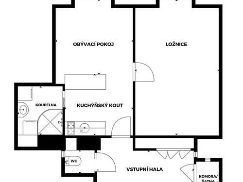Prodaný byt 1+1 50 m²