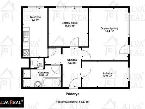 Prodaný byt 3+1 62 m²