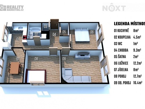 Prodaný byt 4+1 74 m²