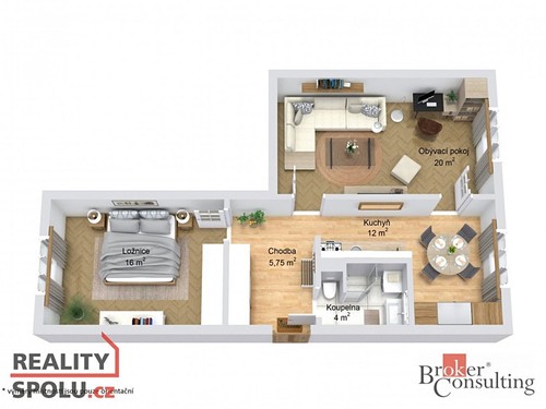Prodaný byt 2+1 62 m²