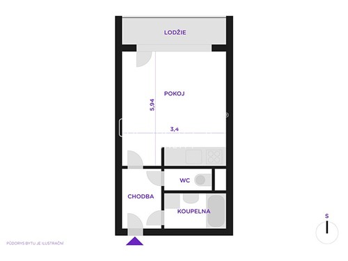 Prodaný byt 1+kk 28 m²