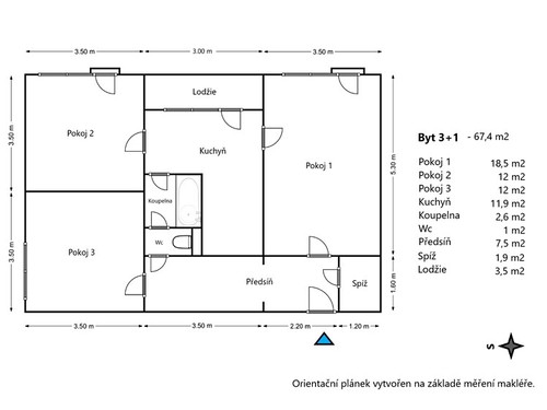 Prodaný byt 3+1 69 m²