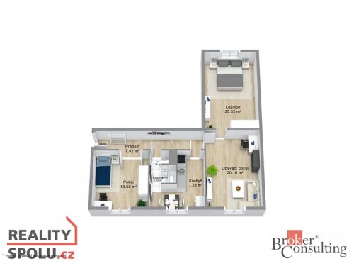 Prodej bytu 3+1 75 m²