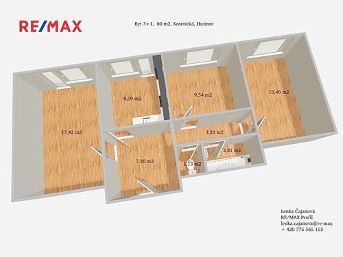 Prodaný  byt 3+1 63 m²